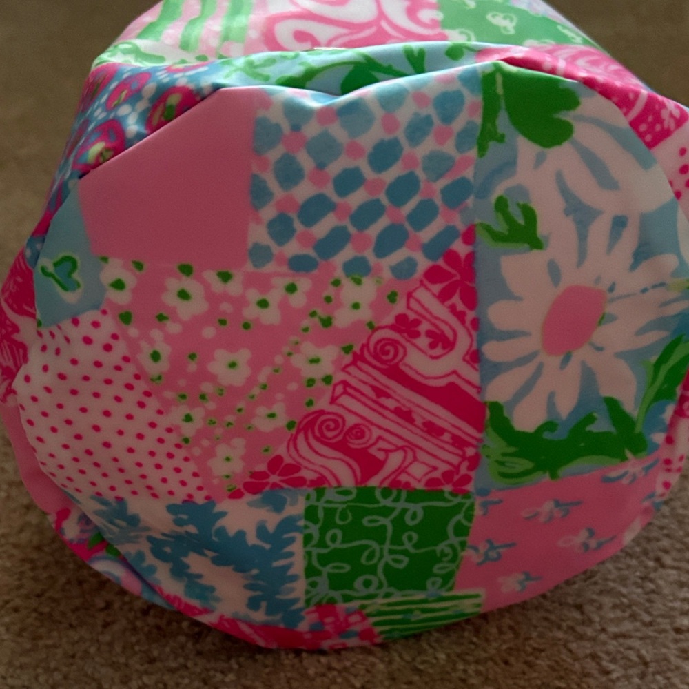 Lilly Pulitzer Multi-Color Crazy Quilt Pouch Plastic Waterproof Pool Bag - Picture 7 of 7